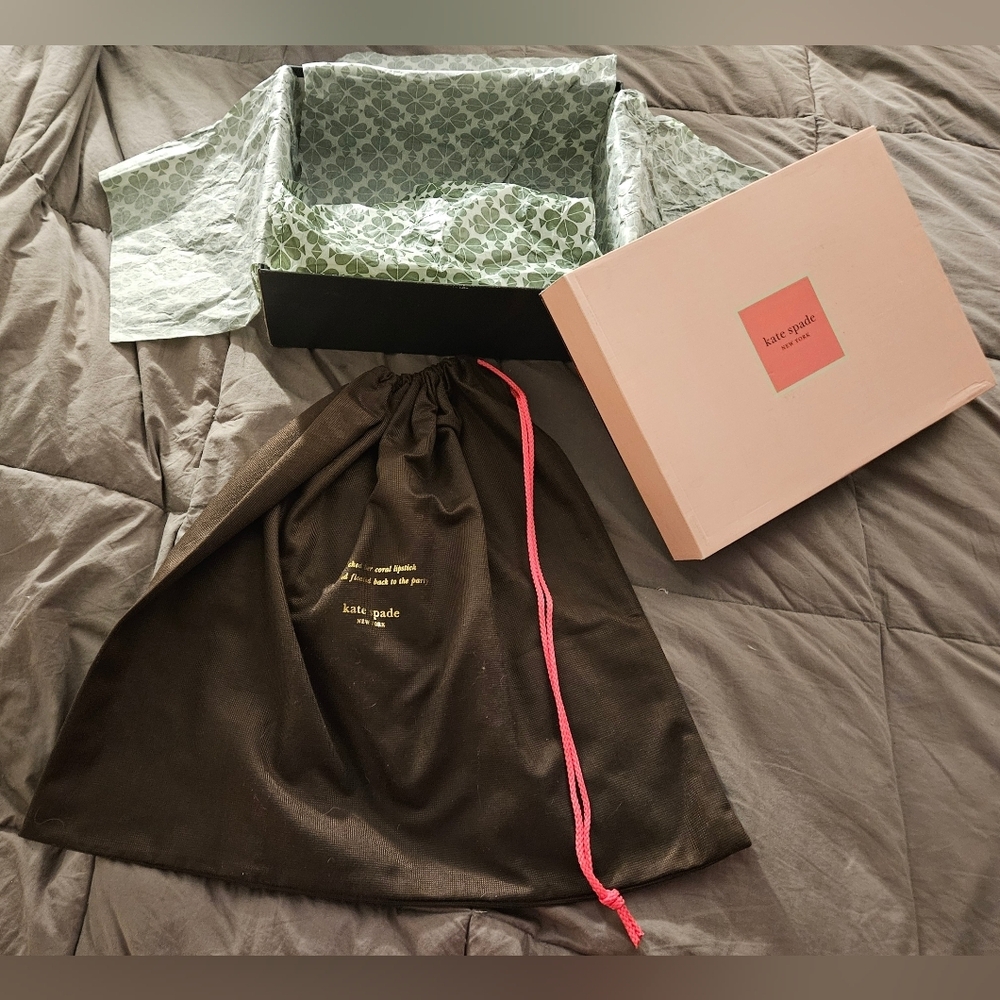 Kate Spade Morgan Boots Original Box Dust Bag Clover Tissue Packaging Set 7.5B